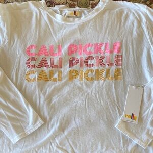 Rally Club Pickleball Rally Club Long Sleeve White with Pink and Gold